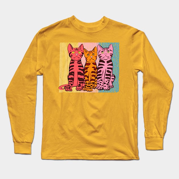 Stripes At Attention Long Sleeve T-Shirt by ElsewhereArt